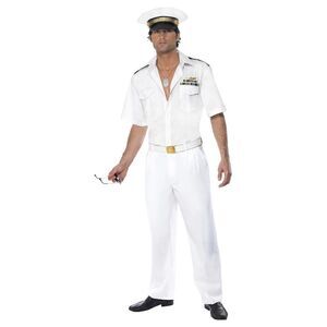 Top Gun Mens Captain Costume Set / White